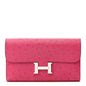 Ostrich Constance Long Wallet Rose Tyrien