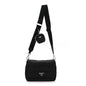 Re-Nylon Quilted Padded Flap Shoulder Bag Black