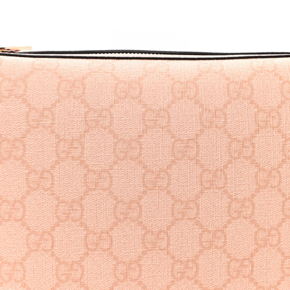GG Supreme Monogram Textured Calfskin Web Super Mini Ophidia Shoulder Bag Pink