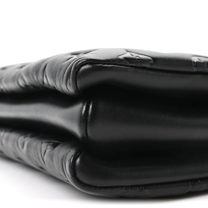 Lambskin Embossed Monogram Coussin PM Black