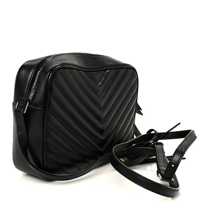 Calfskin Matelasse Monogram Lou Camera Bag Black