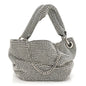 Satin Crystal Embellished Bonny Shoulder Bag Silver