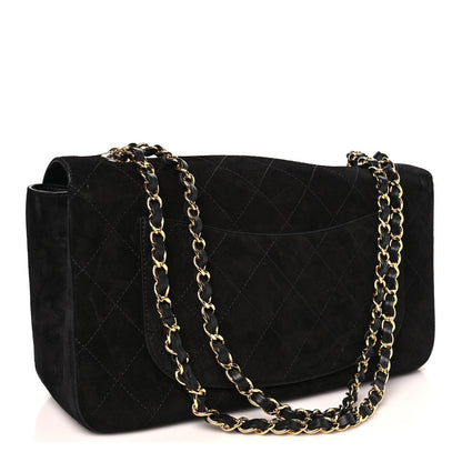 Suede Calfskin Small Souplissimo Maxi Flap Black