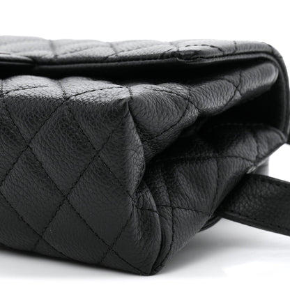 Grained Calfskin Quilted 2.55 Reissue Flap Belt Bag Clutch Black