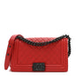 Calfskin Quilted Medium Boy Flap Red