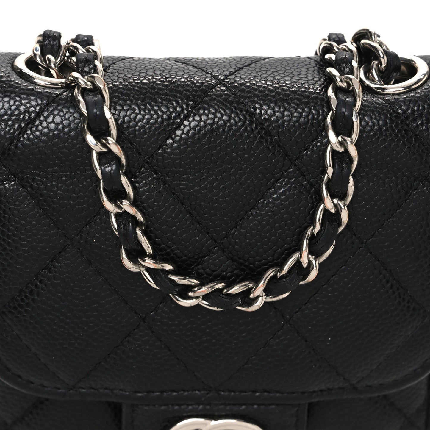 Caviar Quilted Classic Phone Holder Black