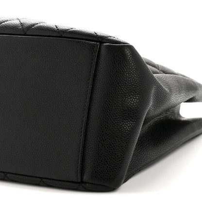Caviar Quilted Grand Shopping Tote GST Black