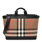 IP Check Nylon Calfskin Ormond Tote Bag Taupe Brown