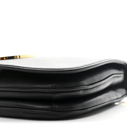 Roxy Calfskin Web Medium Studded Blondie Shoulder Flap Bag Black