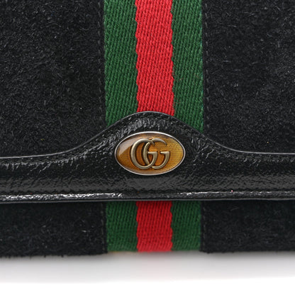 Suede Patent Web Ophidia Wallet On Chain Black