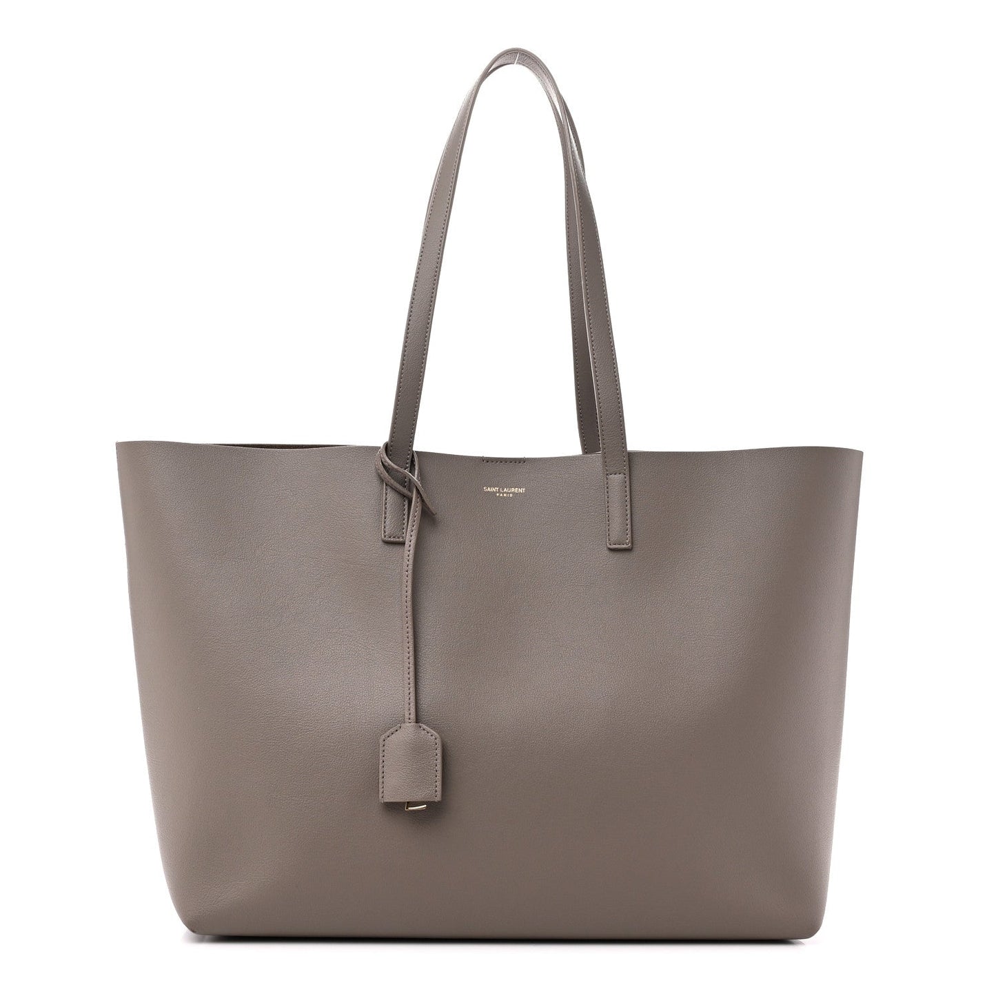 Calfskin Large Shopping Tote Oyster Gray