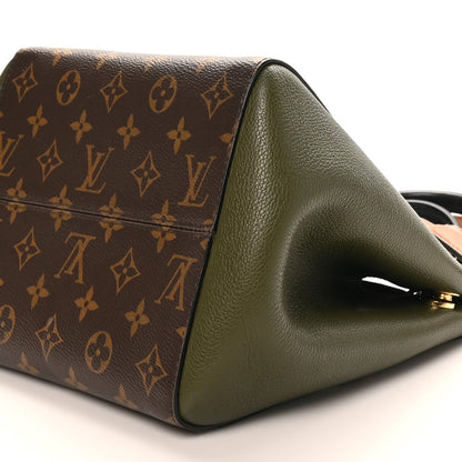 Calfskin Monogram Fold Tote PM Cream Khaki Black