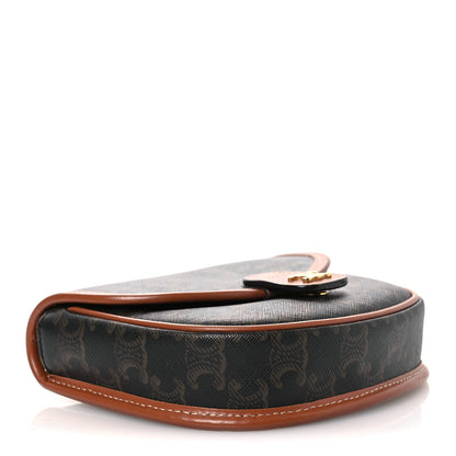 Canvas Calfskin Triomphe Mini Besace Tan