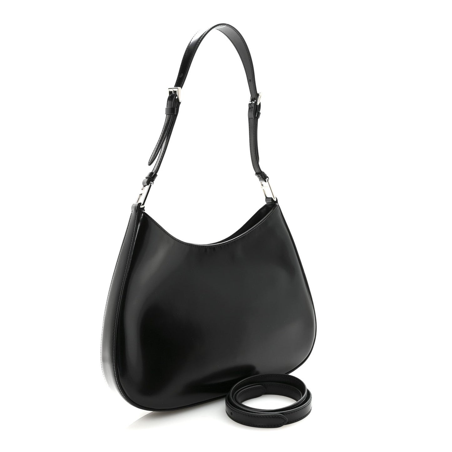 Spazzolato Cleo Adjustable Strap Shoulder Bag  Black