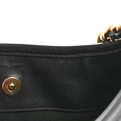Calfskin Quilted Hobo Black