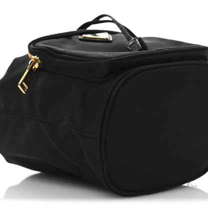 Saffiano Tessuto Nylon Mini Bucket Crossbody Bag Black
