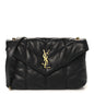 Lambskin Quilted Toy Loulou Puffer Monogram Chain Satchel Black