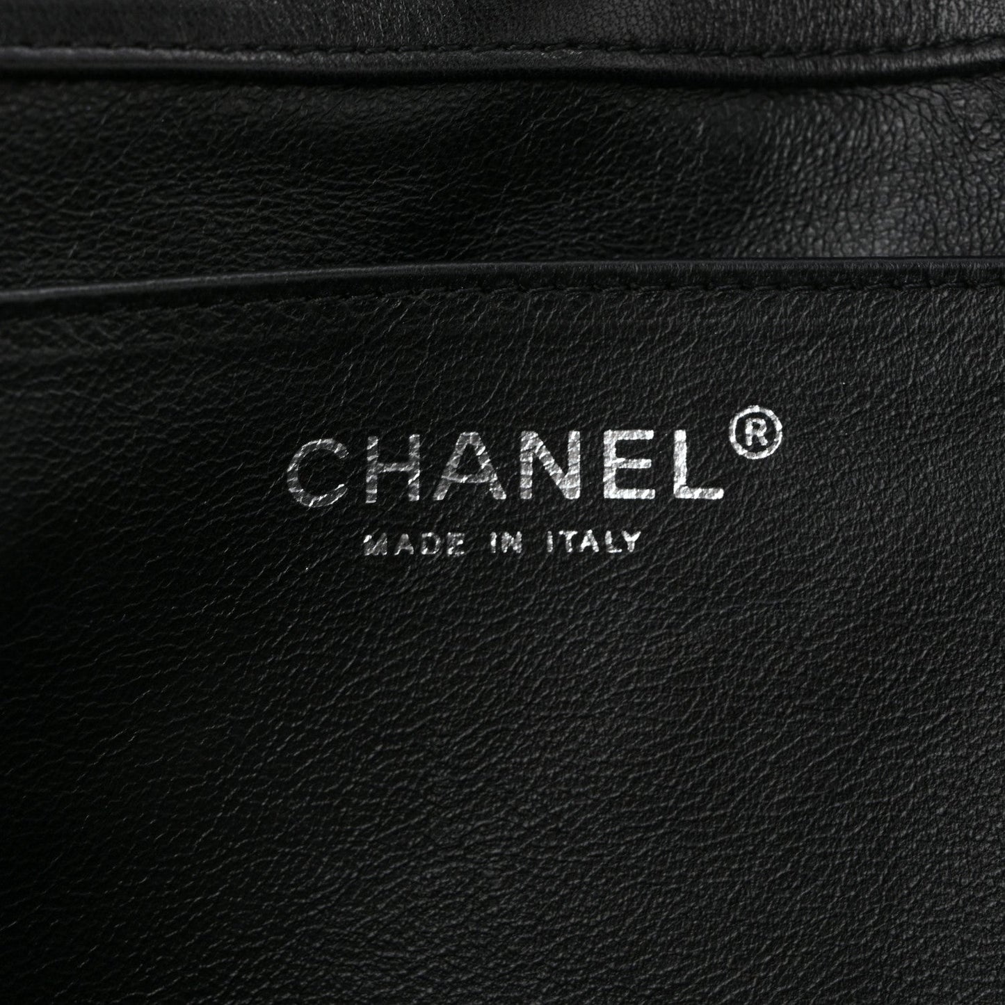 Patent Quilted Clutch with Chain Flap Black