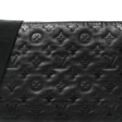 Lambskin Embossed Monogram Coussin PM Black