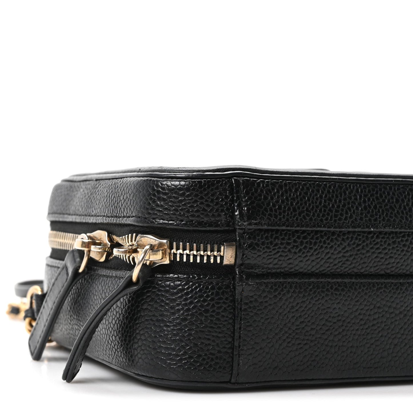 Caviar Quilted Small CC Filigree Vanity Case Black