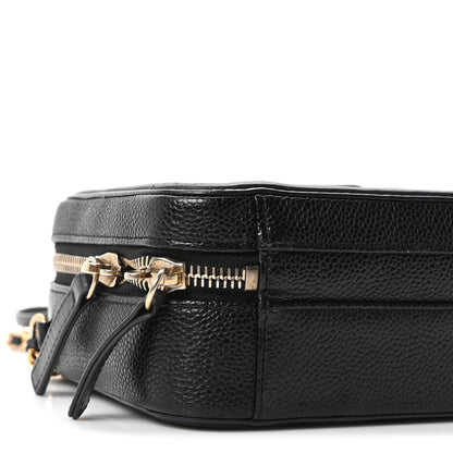 Caviar Quilted Small CC Filigree Vanity Case Black