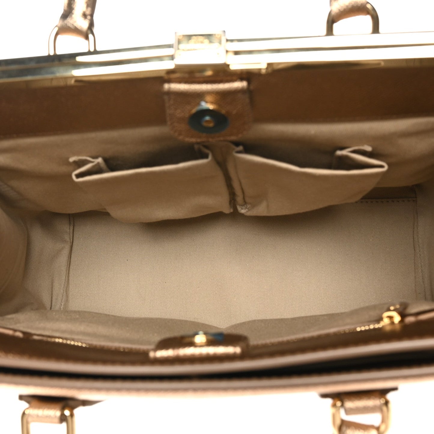 Metallic Dauphine Medium Frame Tote Gold