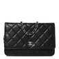 Lambskin Quilted Wallet On Chain WOC Black