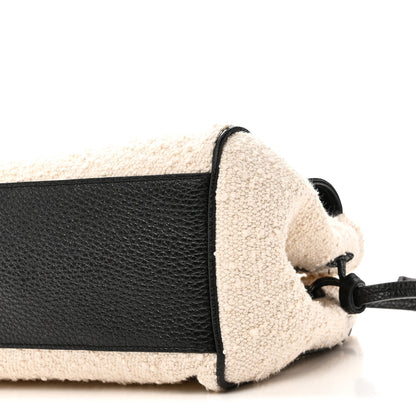 Grained Calfskin Boucle Urban Essentials Small Shopping Bag Black Ivory