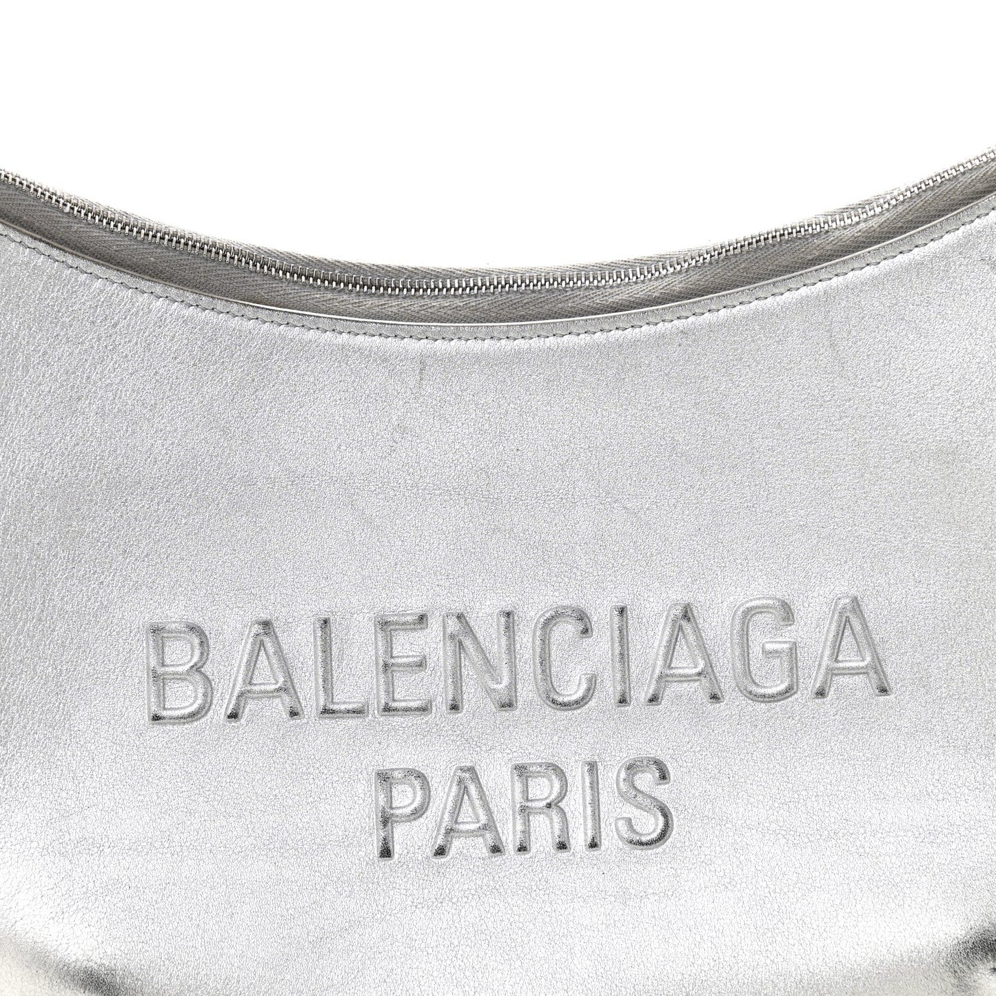 Metallic Calfskin Mary Kate Shoulder Bag Silver
