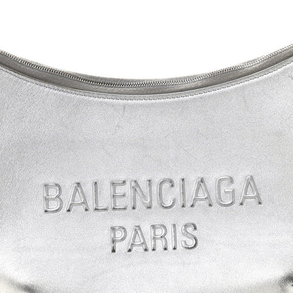 Metallic Calfskin Mary Kate Shoulder Bag Silver