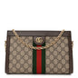 GG Supreme Monogram Web Small Ophidia Chain Shoulder Bag Brown