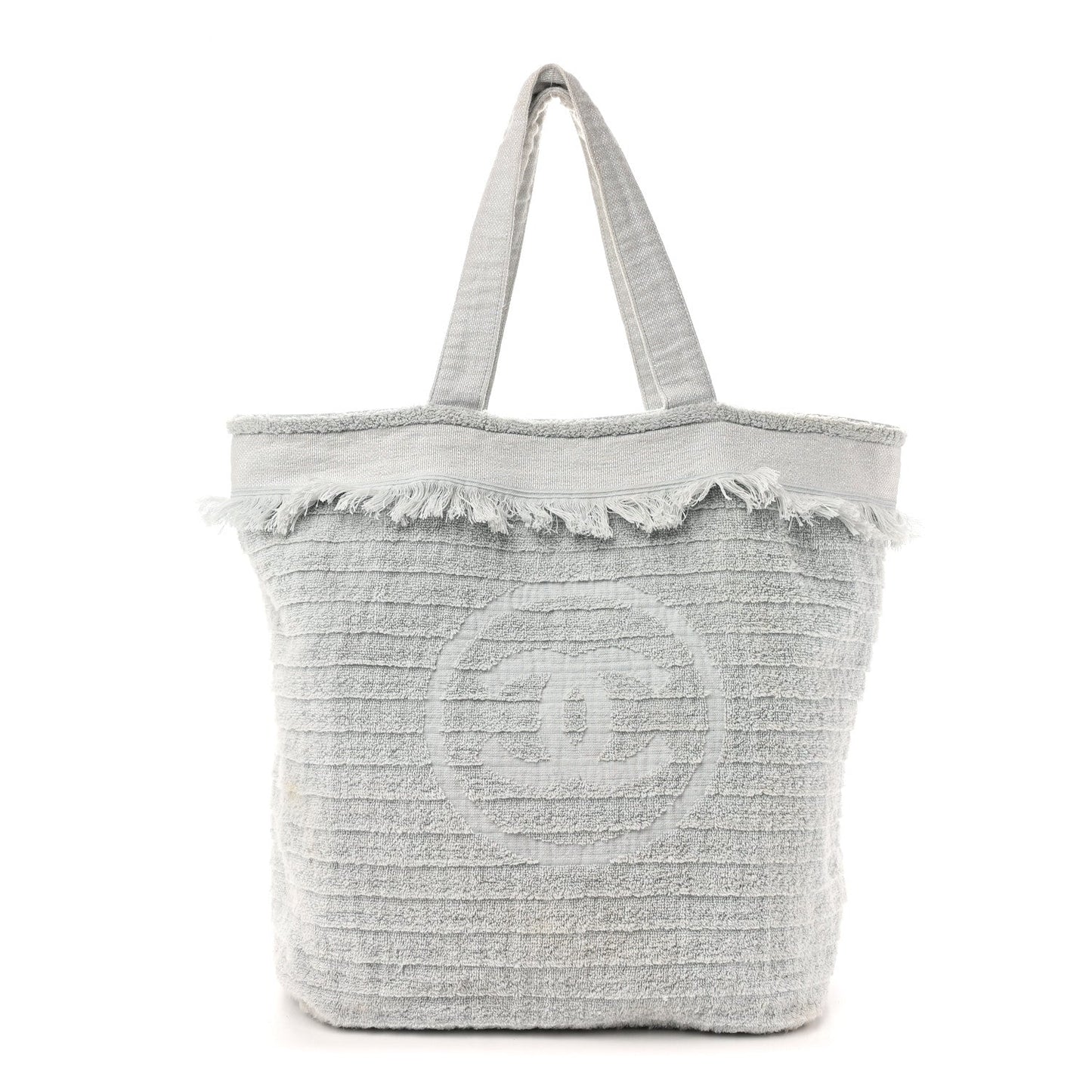 Terry Cotton CC Beach Tote Towel Set Light Grey