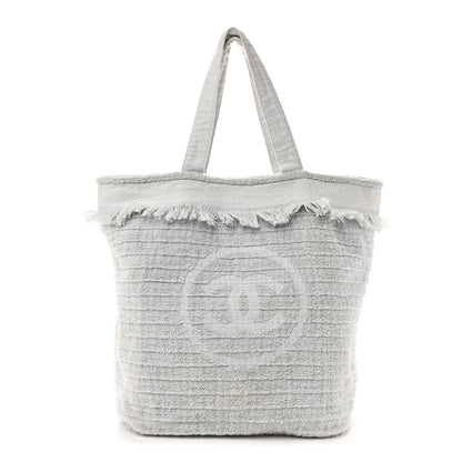 Terry Cotton CC Beach Tote Towel Set Light Grey