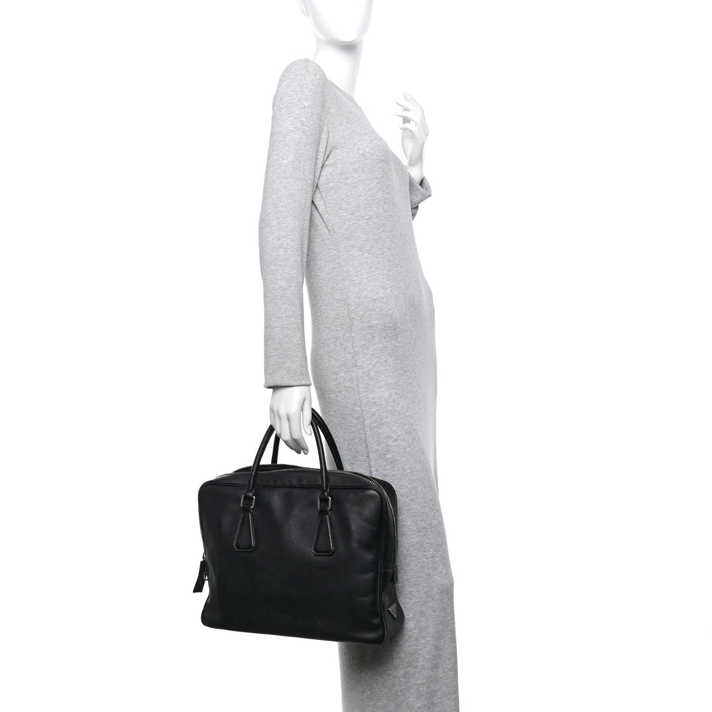 Saffiano Travel Briefcase Black
