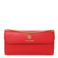 Calfskin Wallet on Chain Red