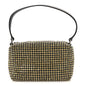Mesh Crystal Rhinestone Medium Heiress Pouch Porcelain