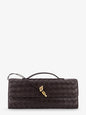 Bottega Veneta Women Andiamo Leather Clutch With Intrecciato Motif