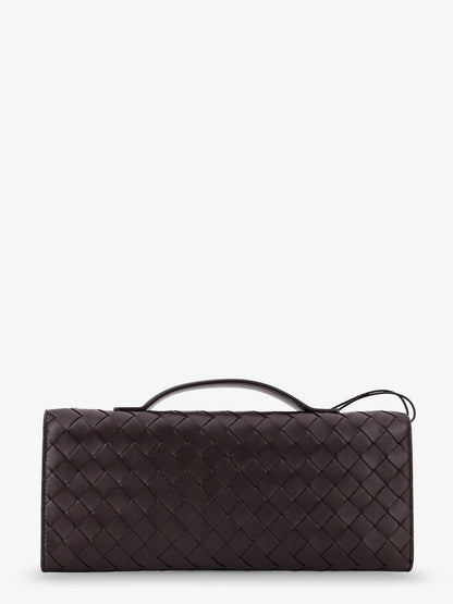 Bottega Veneta Women Andiamo Leather Clutch With Intrecciato Motif
