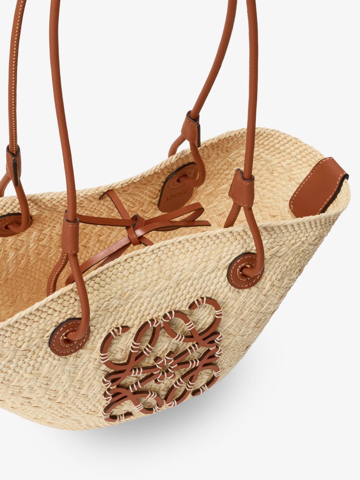 Loewe Women Paula's Ibiza Anagram Palm Leaf And Leather Shoulder Bag