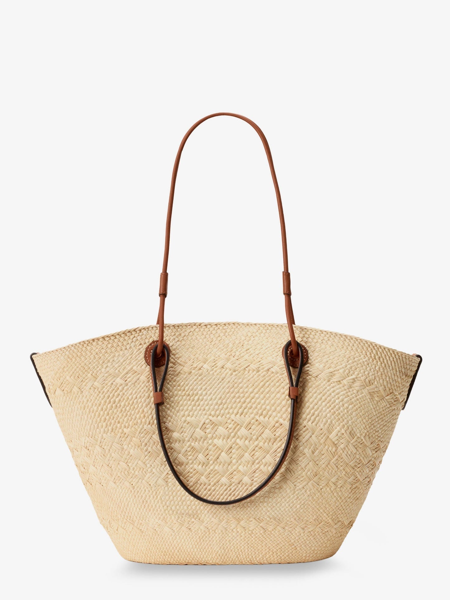 Loewe Women Paula's Ibiza Leather And Iraca Palm Shoulder Bag