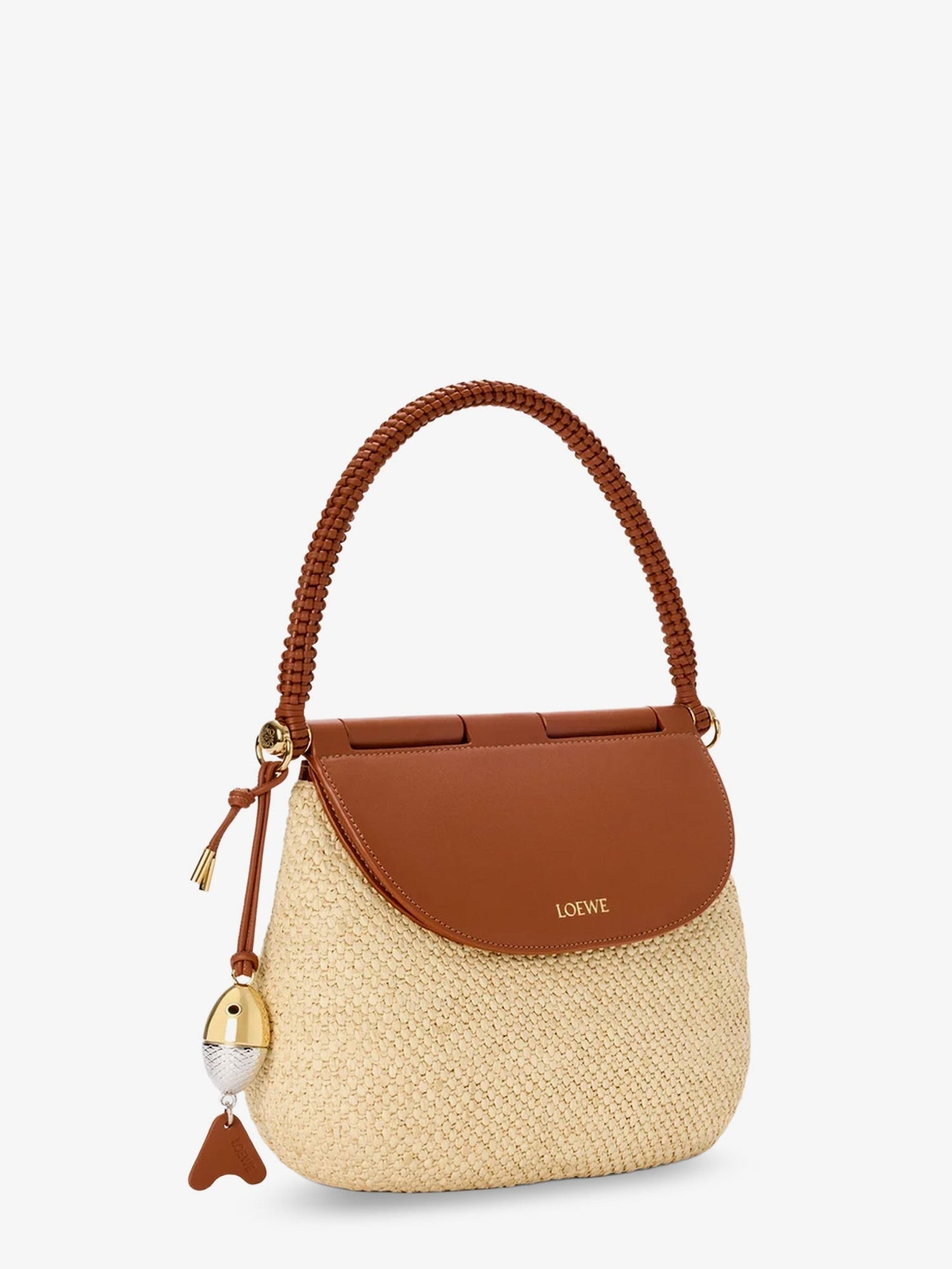 Loewe Women Paula's Ibiza Raffia And Leather Pescador Crossbody Bag