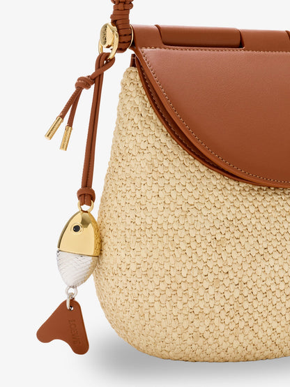 Loewe Women Paula's Ibiza Raffia And Leather Pescador Crossbody Bag