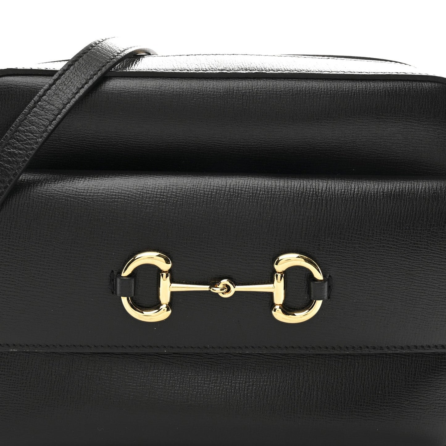 Textured Calfskin Small Horsebit 1955 Shoulder Bag Black