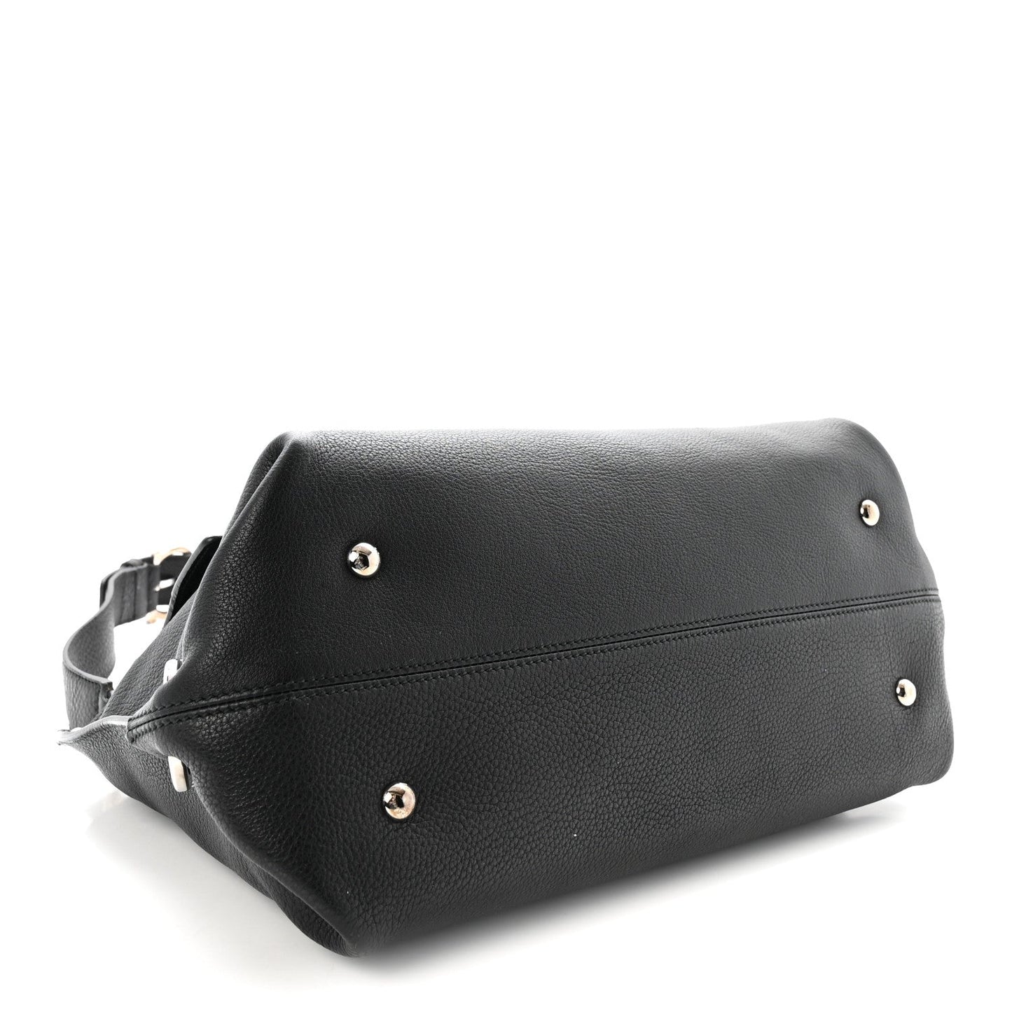 Grained Calfskin Sofia Satchel Black