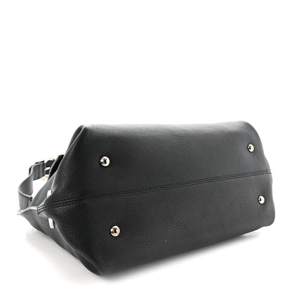 Grained Calfskin Sofia Satchel Black