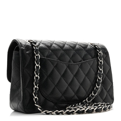 Caviar Quilted Small Double Flap Black