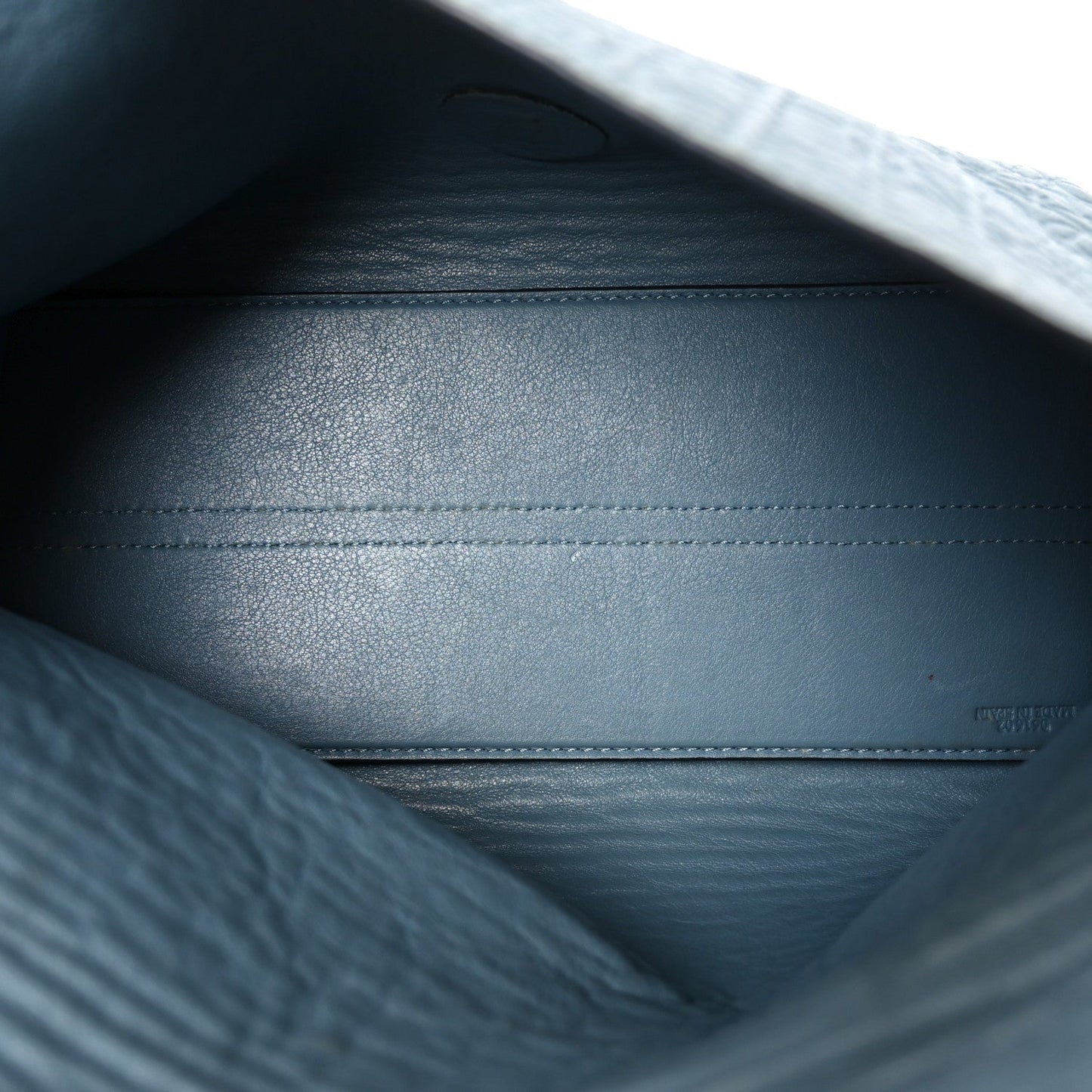 Goatskin Embossed Avenue Shoulder Bag Blue