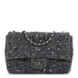 Sequin Quilted Small Single Flap Grey Dark Grey