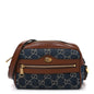 New Denim GG Monogram Dollar Calfskin Mini Ophidia Shoulder Bag Blue Tea Cuir Epilog