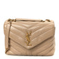 Calfskin Y Quilted Monogram Small Loulou Chain Satchel Dark Beige